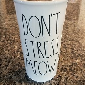 Rae Dunn Don't stress meowt cat travel mug